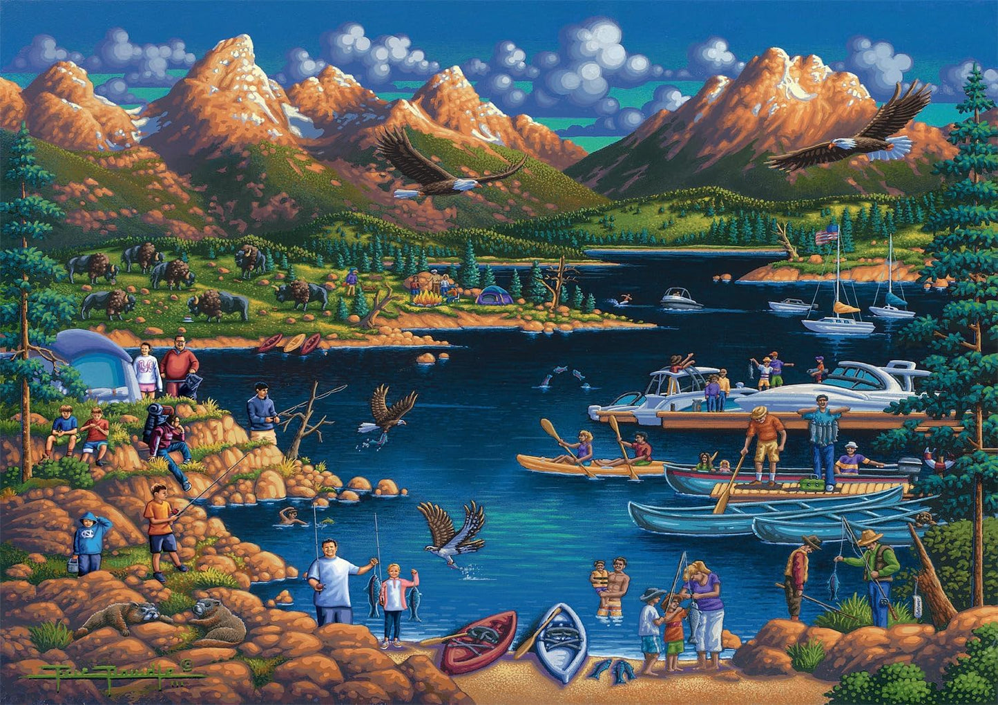 Buffalo Games - Eric Dowdle - Grand Teton - 300 Piece Jigsaw Puzzle for Adults -Challenging Puzzle Perfect for Game Nights - Finished Size is 21.25 x