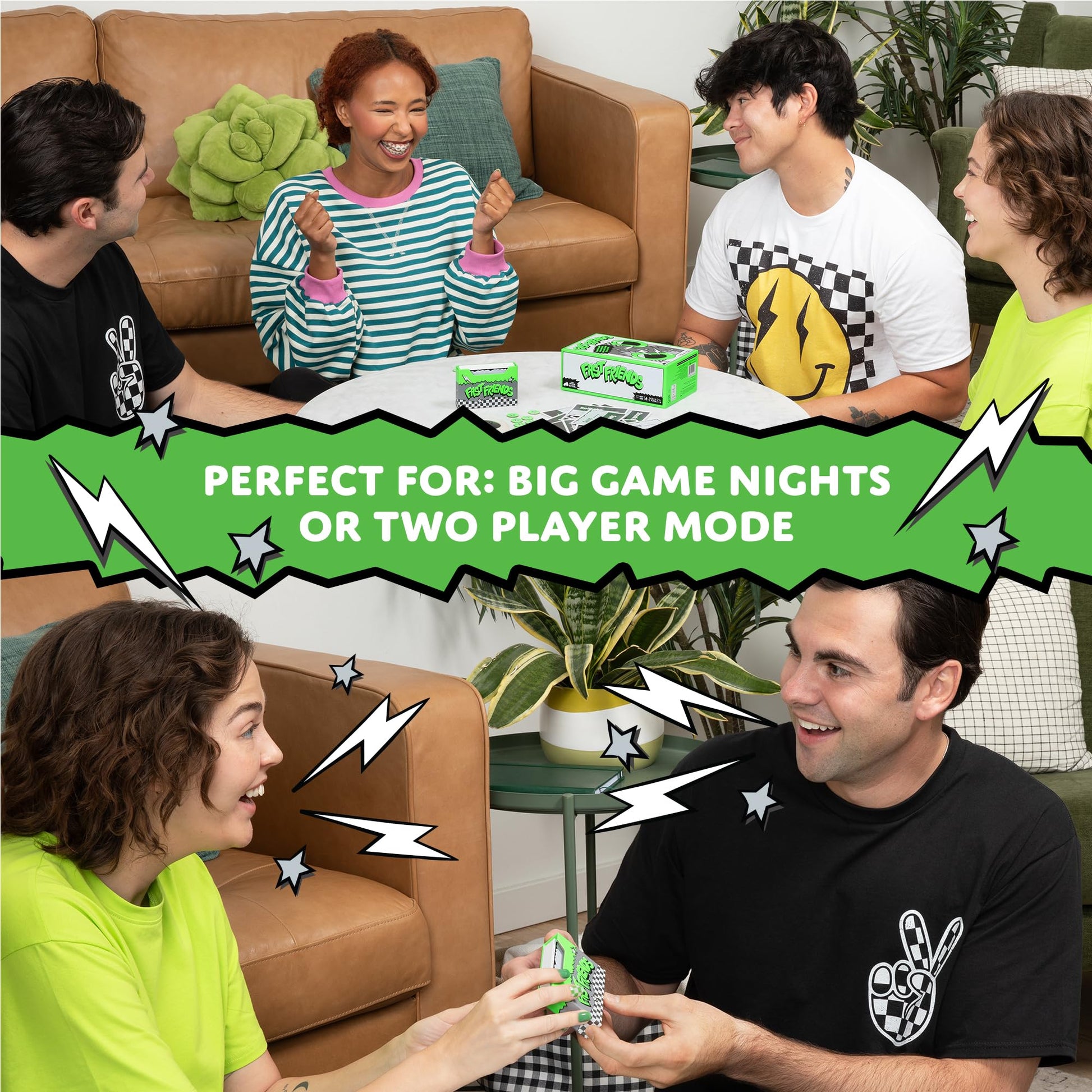 Exploding Kittens Fast Friends Party Game - Speed-Guessing Card Game with Timer, Life Tokens & Card Holder, Family Game Night, Ages 7+, 2-8 Players