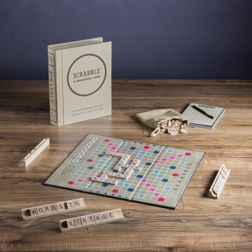 WS Game Company Scrabble Vintage Bookshelf Edition for 2 to 4 Players, Ages 8+