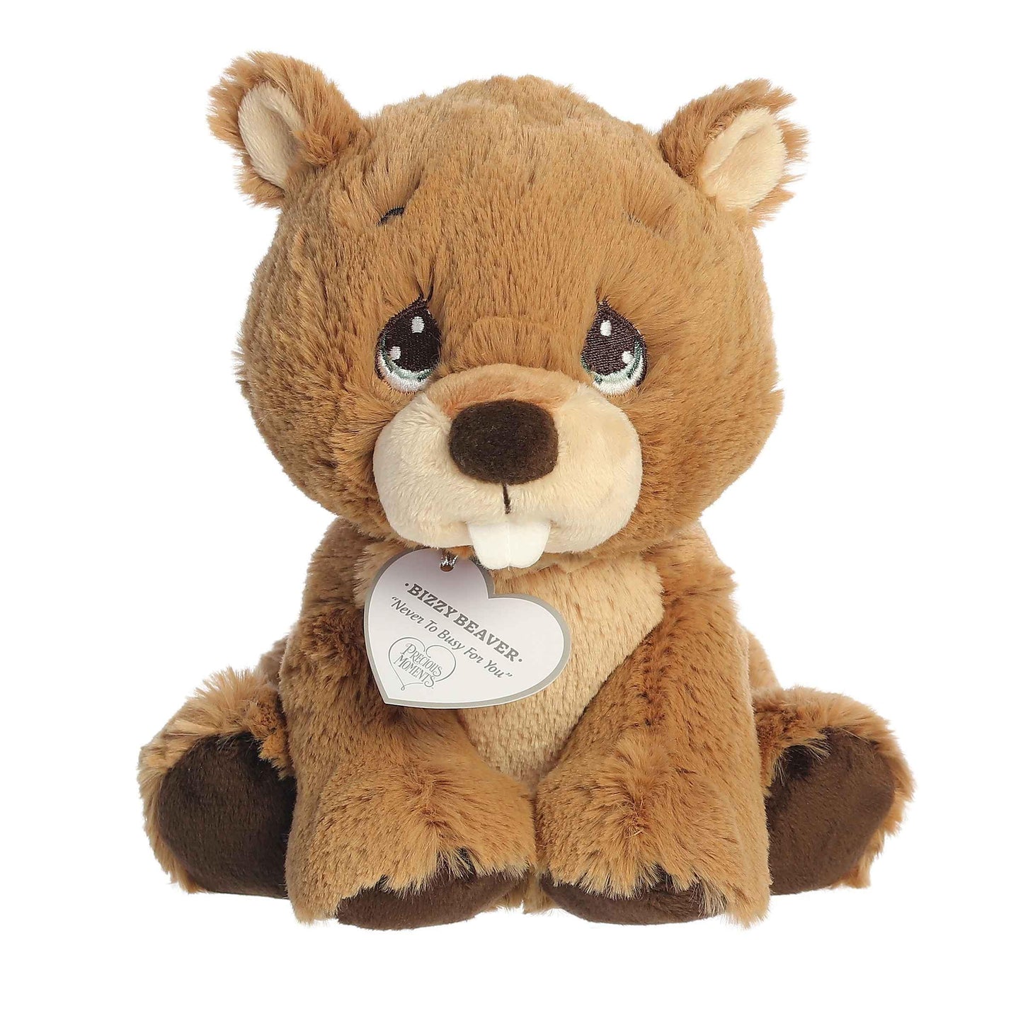 Aurora® Adorable Precious Moments™ Bizzy Beaver Stuffed Animal - Heartwarming Toy for Comforting Children - for Sentimental Gifts, Birthdays,