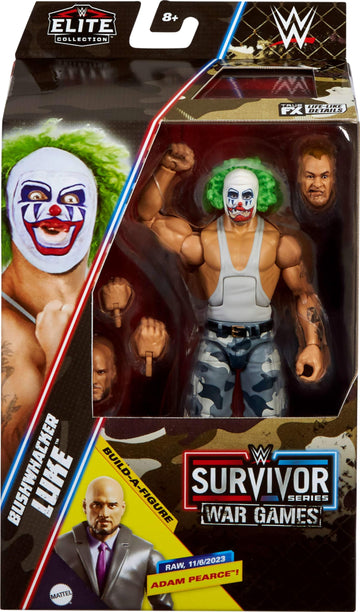 Mattel WWE Elite Collection Action Figure & Accessories, Premium Live Event Bushwhacker Luke with Interchangeable Hands & Build-A-Figure Pieces