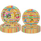 Fiesta Party Tableware Colorful Stripes Mexico Disposable Paper Plates Dinnerware for Cinco De Mayo Theme Colorful Stripes Flags Birthday Baby Shower