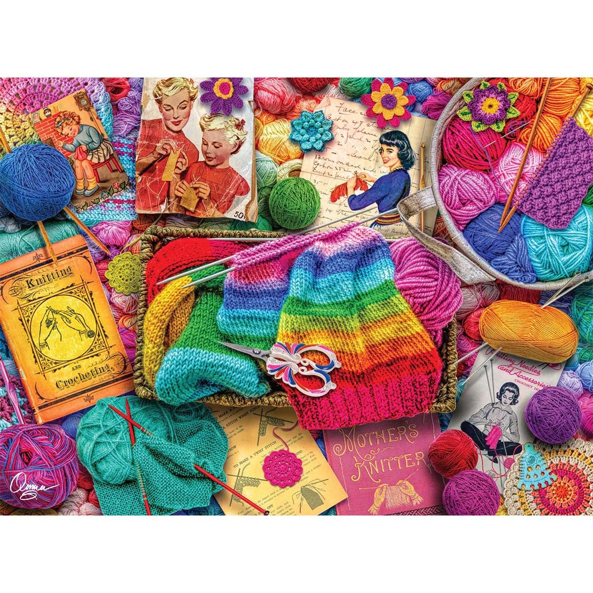 Buffalo Games - Aimee Stewart - Vintage Knitting - 1000 Piece Jigsaw Puzzle for Adults Challenging Puzzle Perfect for Game Nights