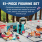 CP Toys Kids 51-Piece Dog Academy Playset with Plastic Toy Dog Figurines, Pretend Play Animal Toys with Dogs, Puppies, and Accessories for Kids Ages