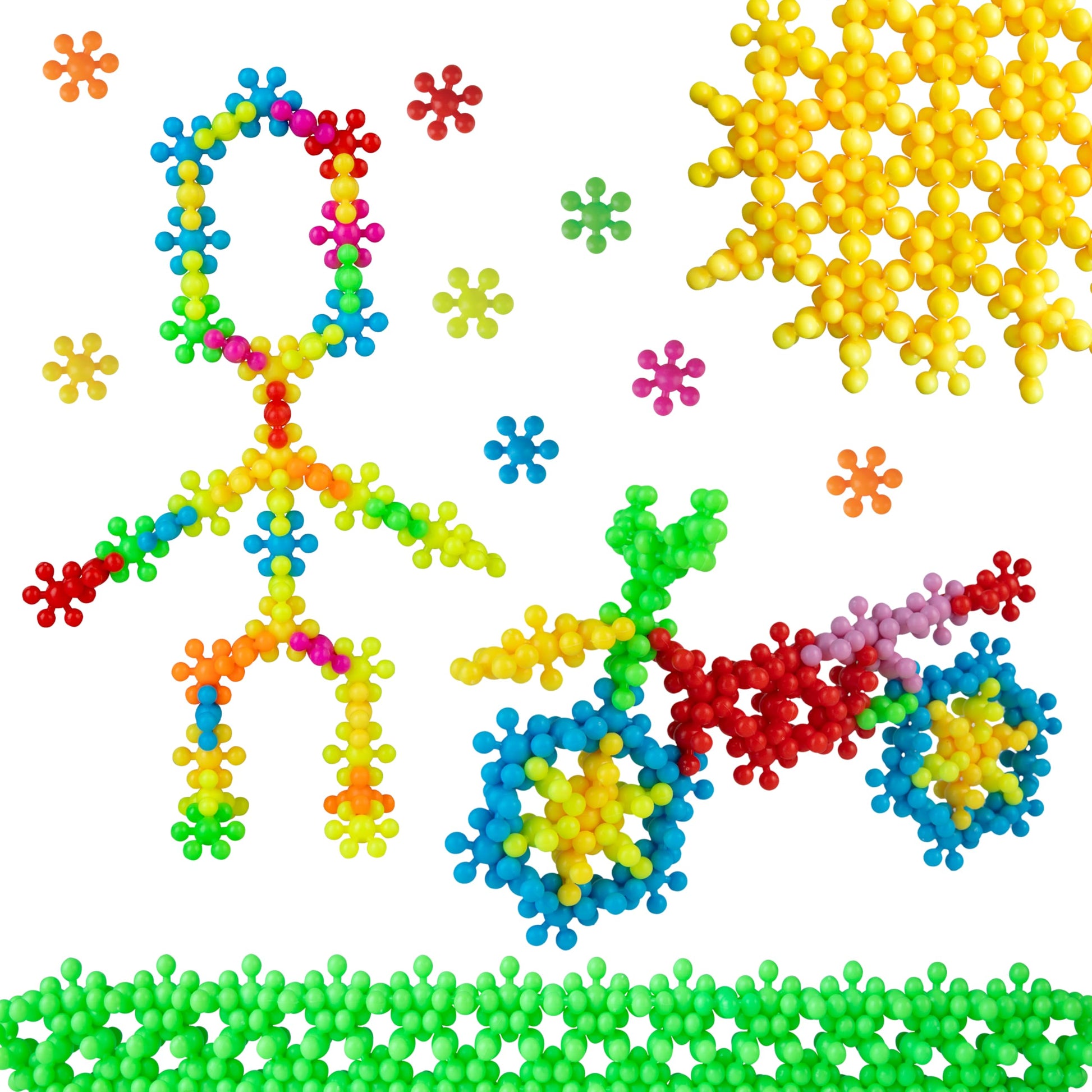ORB Flower Snaps Interlocking Connecting Toys - 200 Piece Interlocking Building Block STEM Toy for Kids - Flower Shaped Clip Together Building Discs