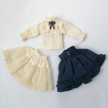 XiDonDon BJD Doll Clothes Retro Dress Set for Blyth Ymy Licca Azones Ob24 Ob27 Doll Accessories Toys (Only Clothes) (Dark Blue Set)