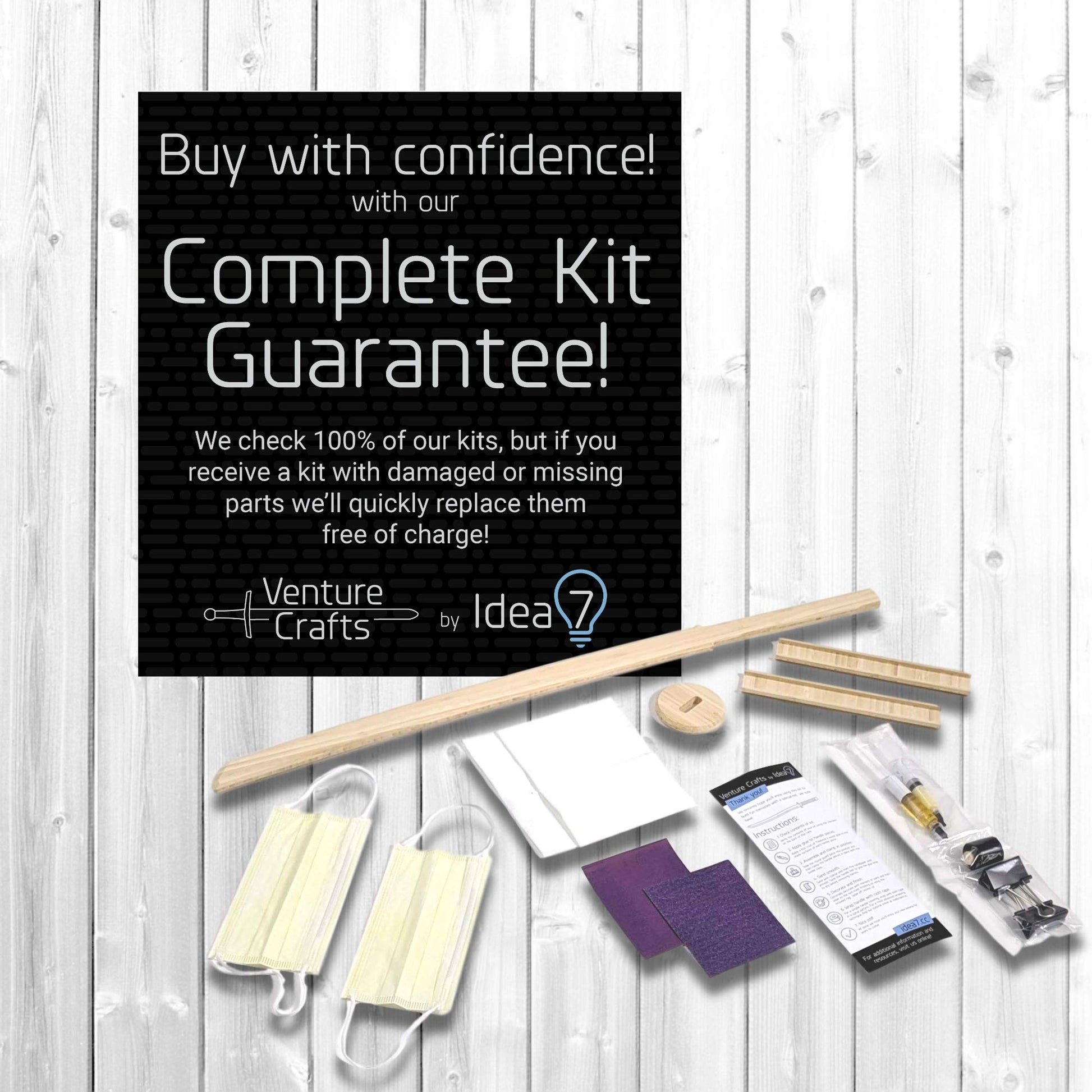 IDEA 7 Premium Bamboo Katana Kit - Fun Craft Project - Build a Durable Katana That Will Last!