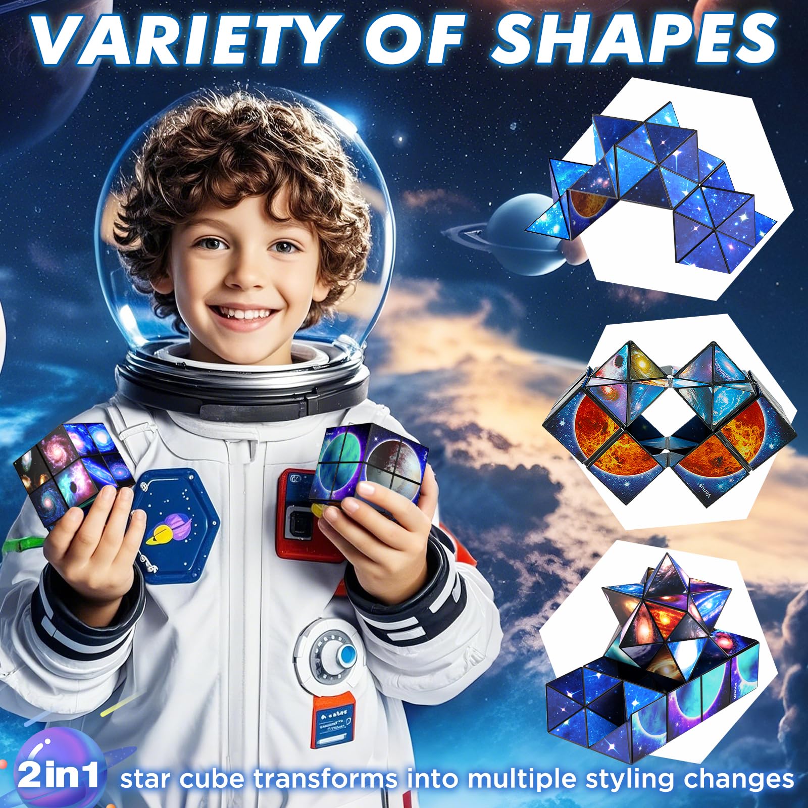 Euclidean Cube Fidget Toys for Kids 2 in 1 Star Cube Magic Cube Puzzle Toys