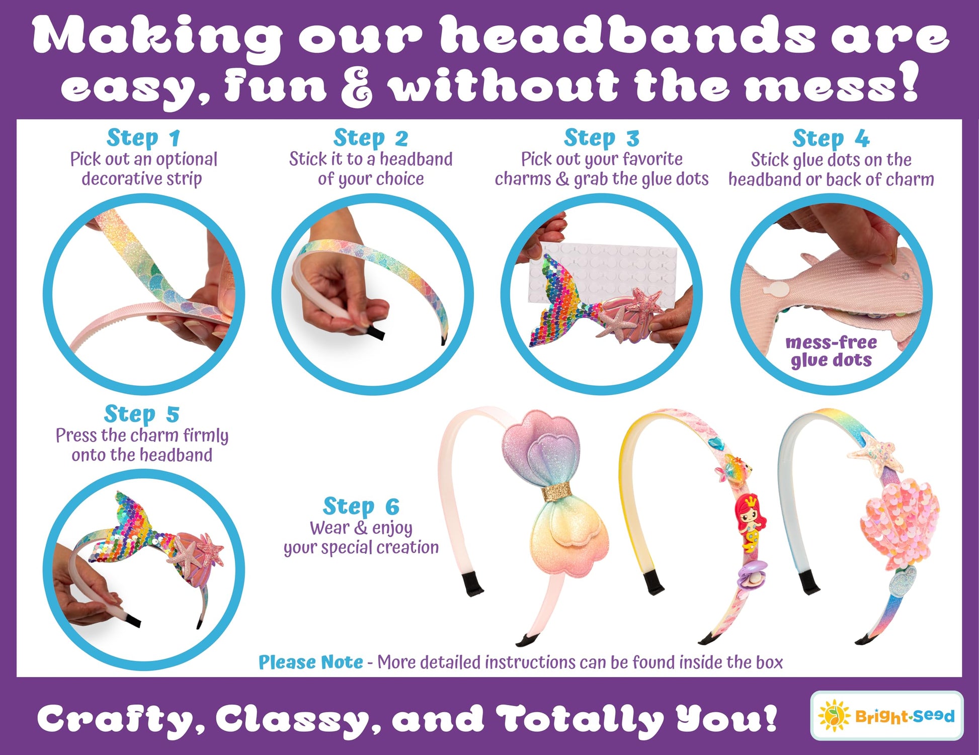 Bright Seed Headband Making Kit for Girls, DIY Hair Accessories - Mermaid