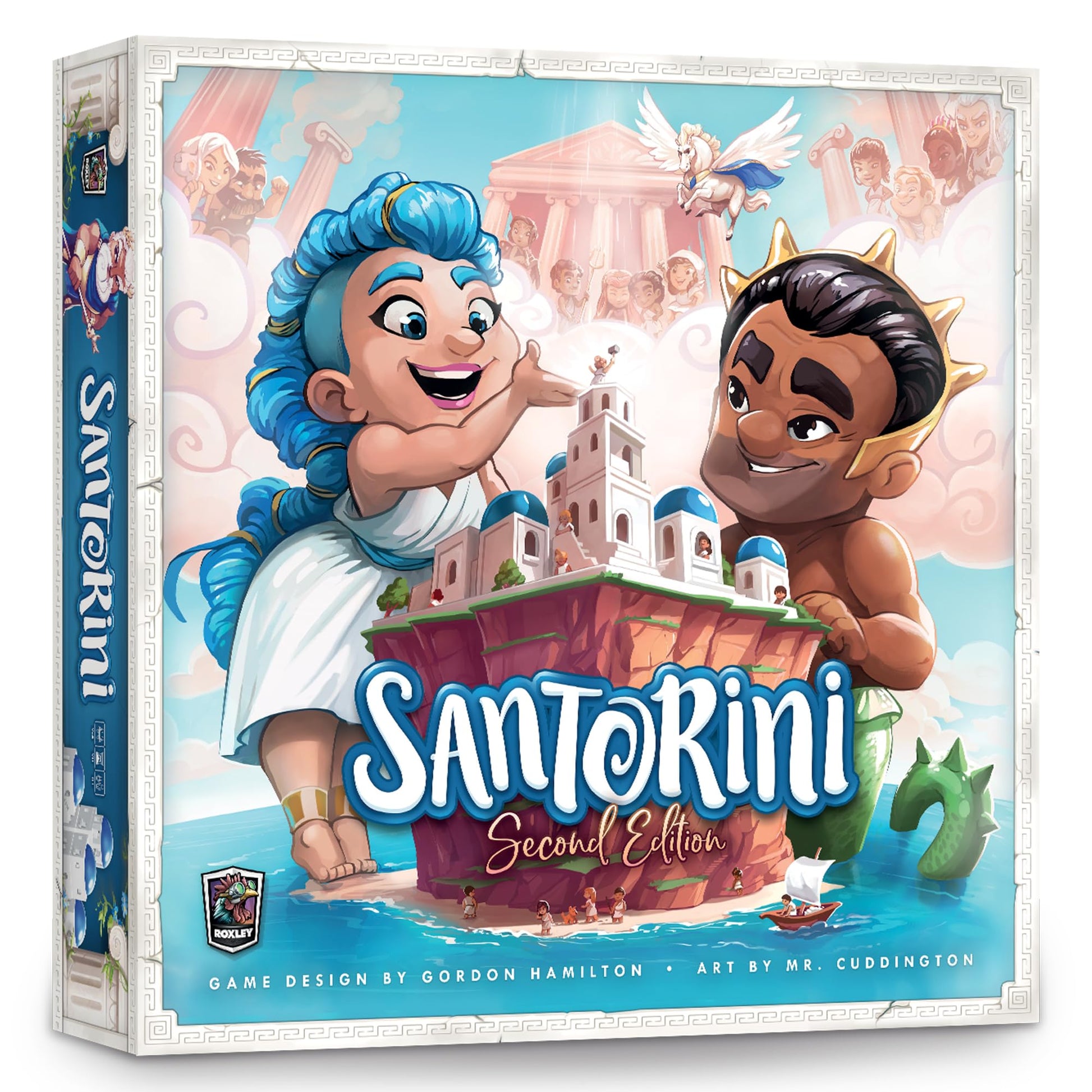 Santorini: Second Edition Board Game - 2-4 Player Greek Strategy Game with 3D Towers & God Powers