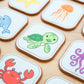 Felt Sea Creature Matching Game for Toddlers - Ocean Memory Game & Flash Cards - Soft and Safe for Ages 1+ - Montessori Preschool Learning Activity