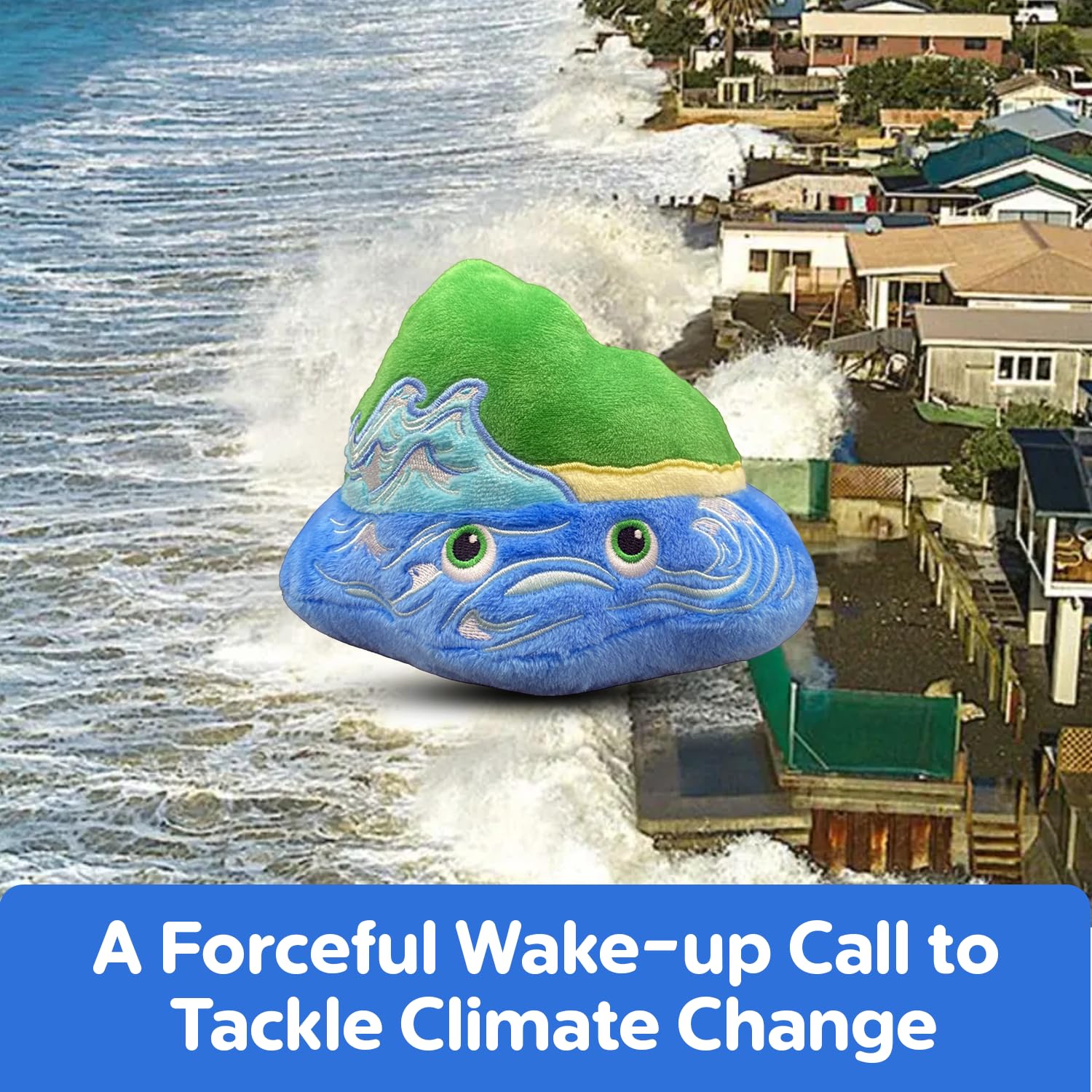 Thunderheads Rising Sea Plush, Educational Ocean Plushie with Fact Card, Soft Collectible Inspired by Climate Change & Marine Science, Sustainable