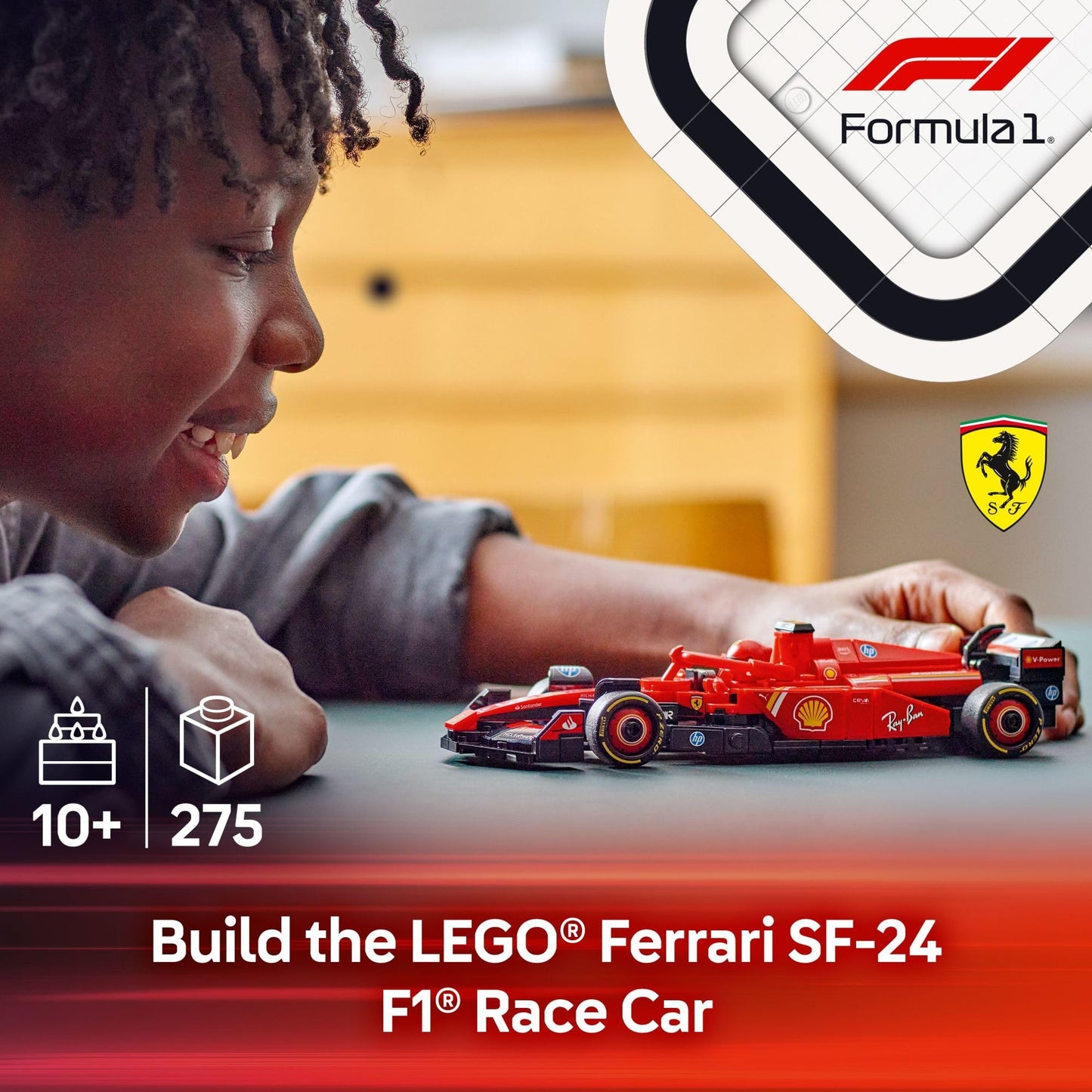 LEGO Speed Champions Ferrari SF-24 F1 Race Car Toys - Building Sets for Kids, Boys & Girls, Ages 10+ - Ferrari F1 Model Car Kits for Display or Play