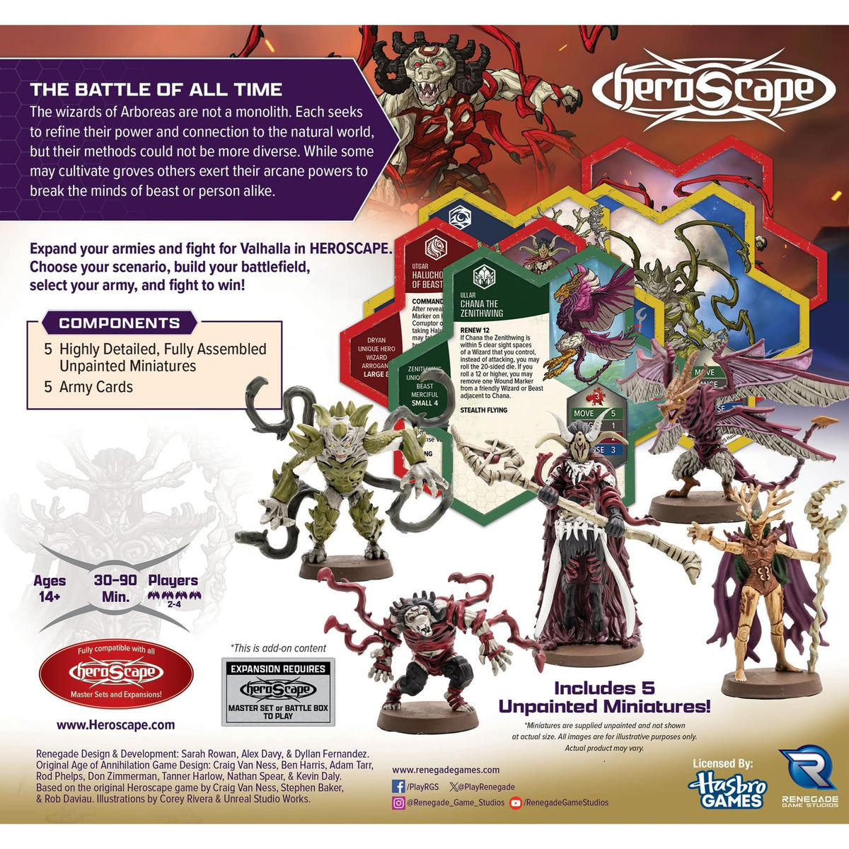 Renegade Game Studios Heroscape Heroes of Aboreas 5 Unique Figures