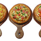 ThaiHonest 3 Pieces Pizza Miniature Set, Realistic Miniature Pizza on Wooden Tray, Dollhouse Food, 1:6 Scale, Multicolor, Clay