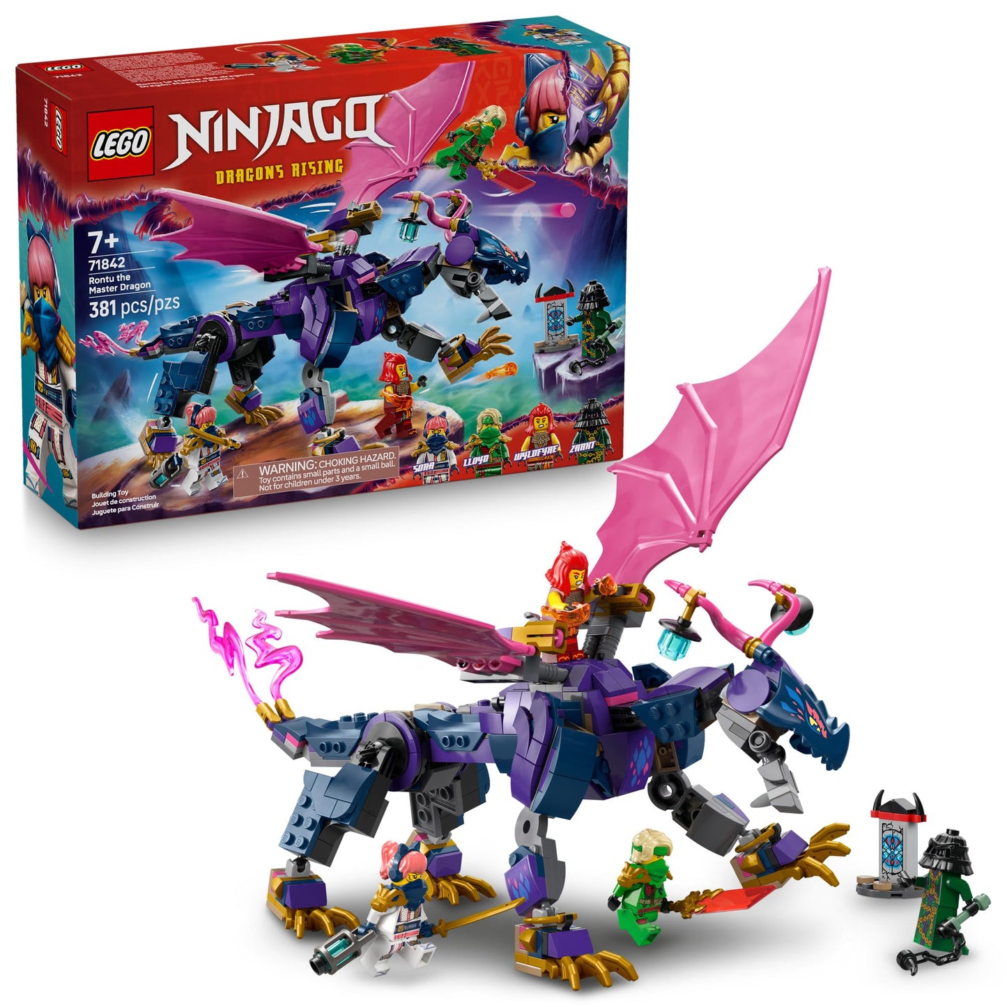LEGO NINJAGO Rontu the Master Dragon Building Toy - Dragons Rising Model Building Kit for Boys & Girls, Ages 7+ - Kids Toy W/ 4 Ninja Minifigures