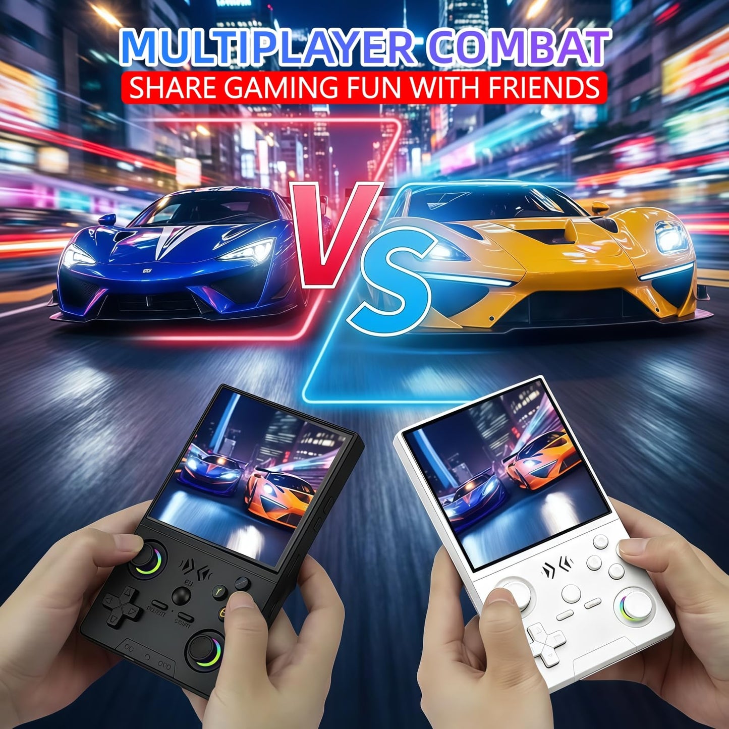 XF40V Retro Handheld Game Console, 4.0 Inch IPS HD Screen,Interchangeable Arcade Stick,Linux System, Preloaded Classic Games with Multiple Emulators