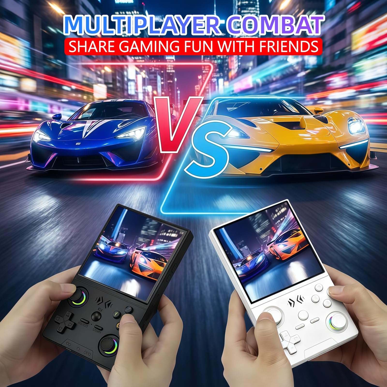XF40V Retro Handheld Game Console, 4.0 Inch IPS HD Screen,Interchangeable Arcade Stick,Linux System, Preloaded Classic Games with Multiple Emulators
