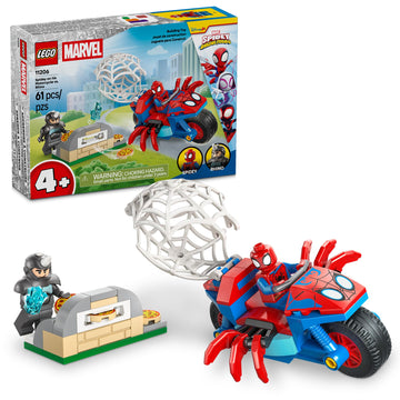 LEGO Marvel Spidey and His Amazing Friends Spidey on his Motorcycle vs. Rhino Building Toy for Kids - Super Hero Pretend Playset for Preschool Boys