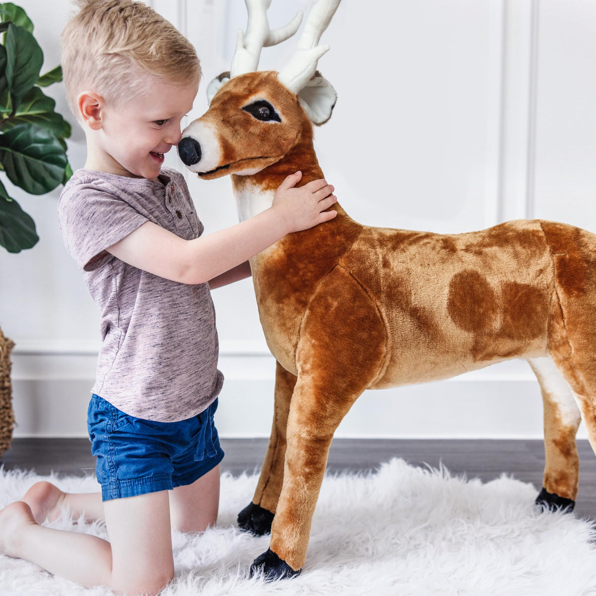 Melissa & Doug Giant Deer - Lifelike Stuffed Animal (Over 3 feet Long)