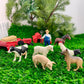 Safari Ltd. Country Farm TOOB - Figurines of Cow, Farmer, German Shepherd, Shire Horse, Rooster, Trailer, Tractor, Pig, Hay Bale, Ewe, Barn