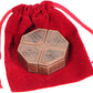 Hanayama News Cast Metal Brain Teaser Puzzle with Red Velveteen Pouch Bundled Items