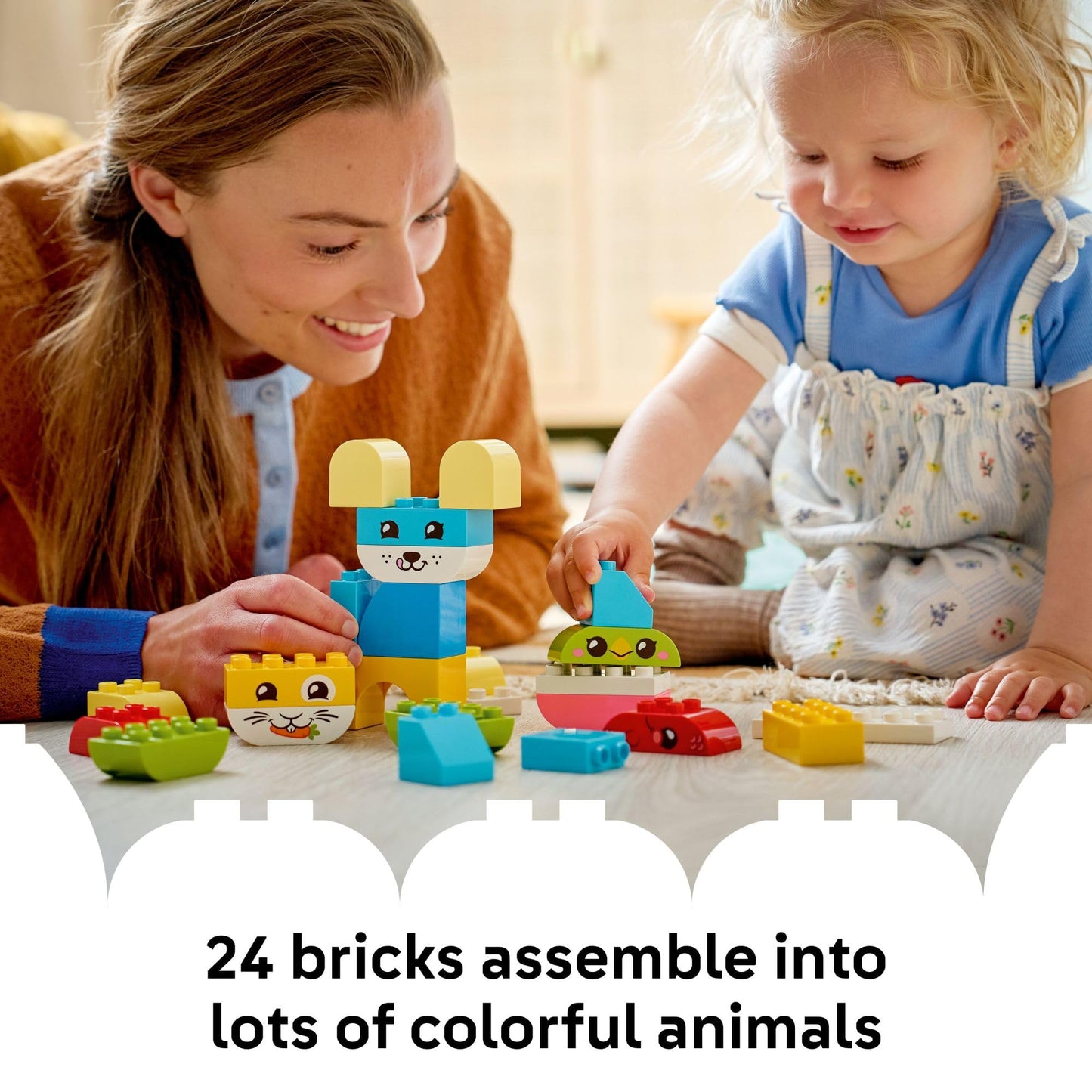 LEGO DUPLO My First 3 in 1 Creative Cute Pets Building Toy for Toddlers - Pretend Play Set for Boys & Girls, Ages 1.5+ - Learning & Education Toy for