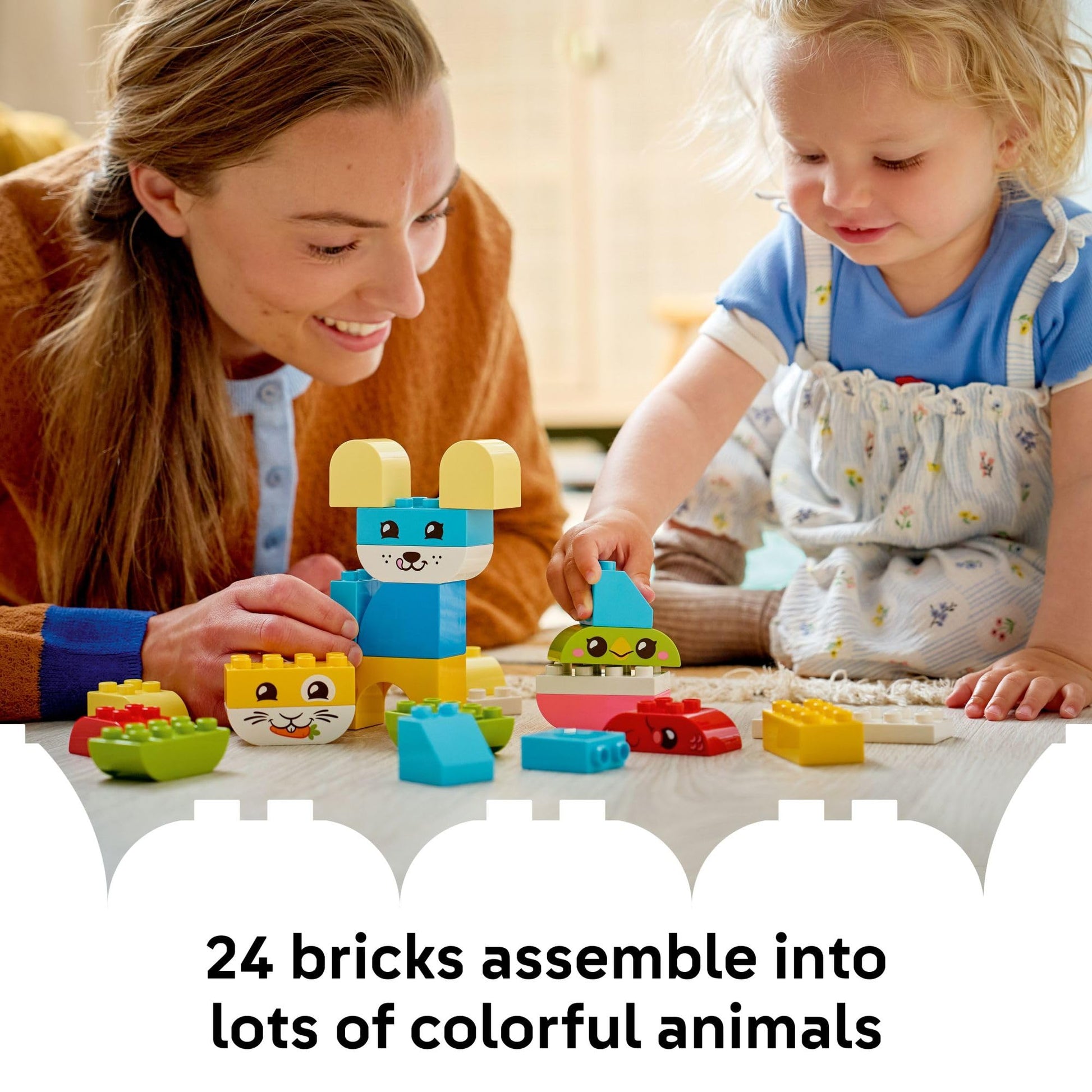 LEGO DUPLO My First 3 in 1 Creative Cute Pets Building Toy for Toddlers - Pretend Play Set for Boys & Girls, Ages 1.5+ - Learning & Education Toy for
