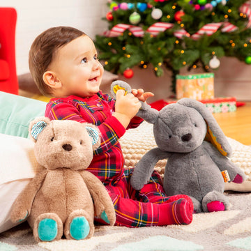 B. toys Plush Teddy Bear, Cara-Mellow Bear, 12-Inch Stuffed Animal Toy