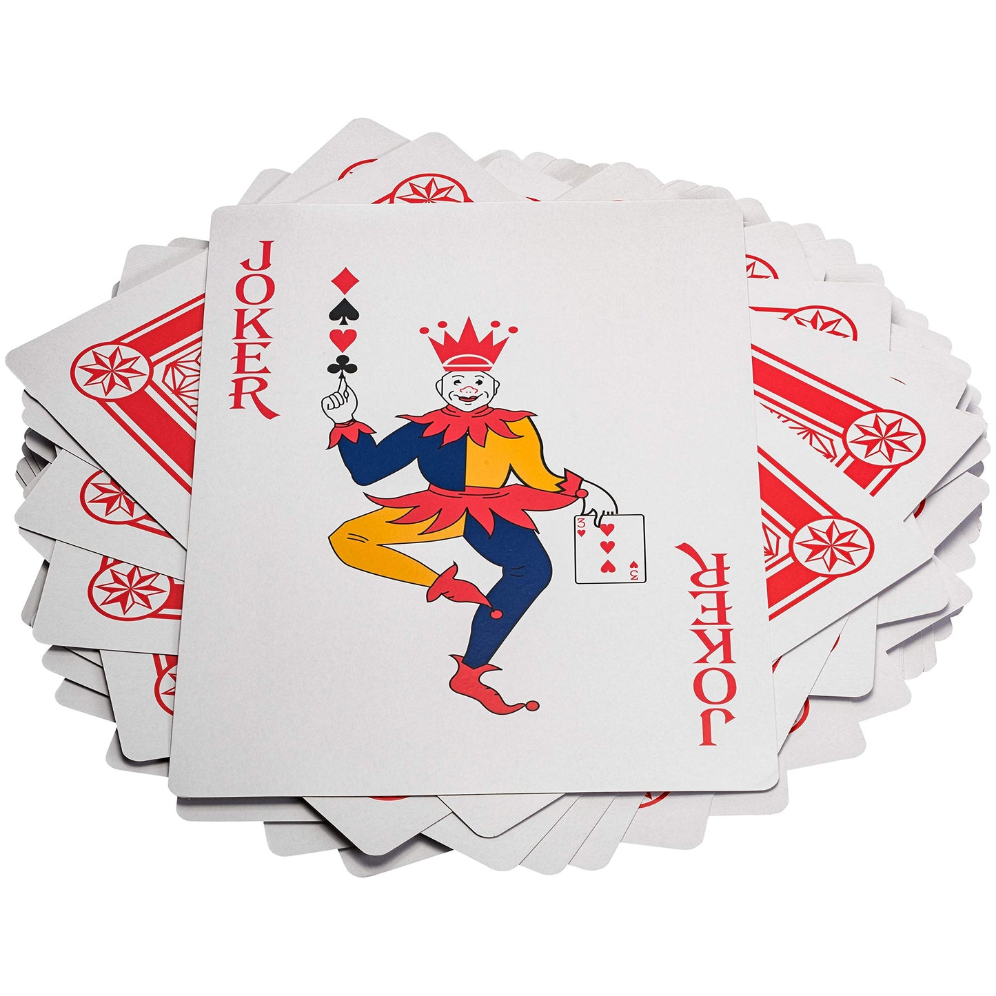 PREXTEX Jumbo Playing Cards Full Deck Huge Poker Index Giant Playing Cards Fun for All Ages! - s - Size 8.5 x 11 Inches
