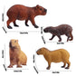 FLORMOON Animal Figures, 4pcs Plastic Capybara Figurines for Science Project, Learning Educational Toys, Birthday Cake Topper for Kids