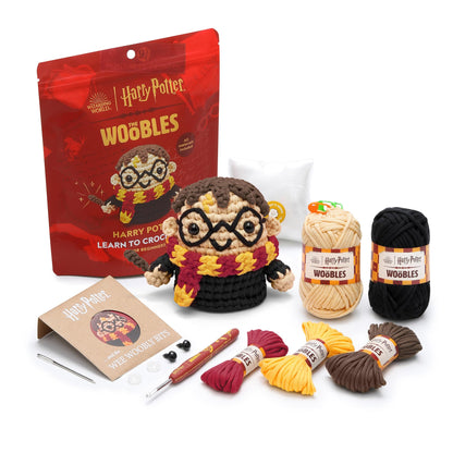 The Woobles Harry Potter Crochet Kit - Beginners Wooble Crochet Animal Kit Crafts with Easy Peasy Yarn as seen on Shark Tank - with Step-by-Step Video