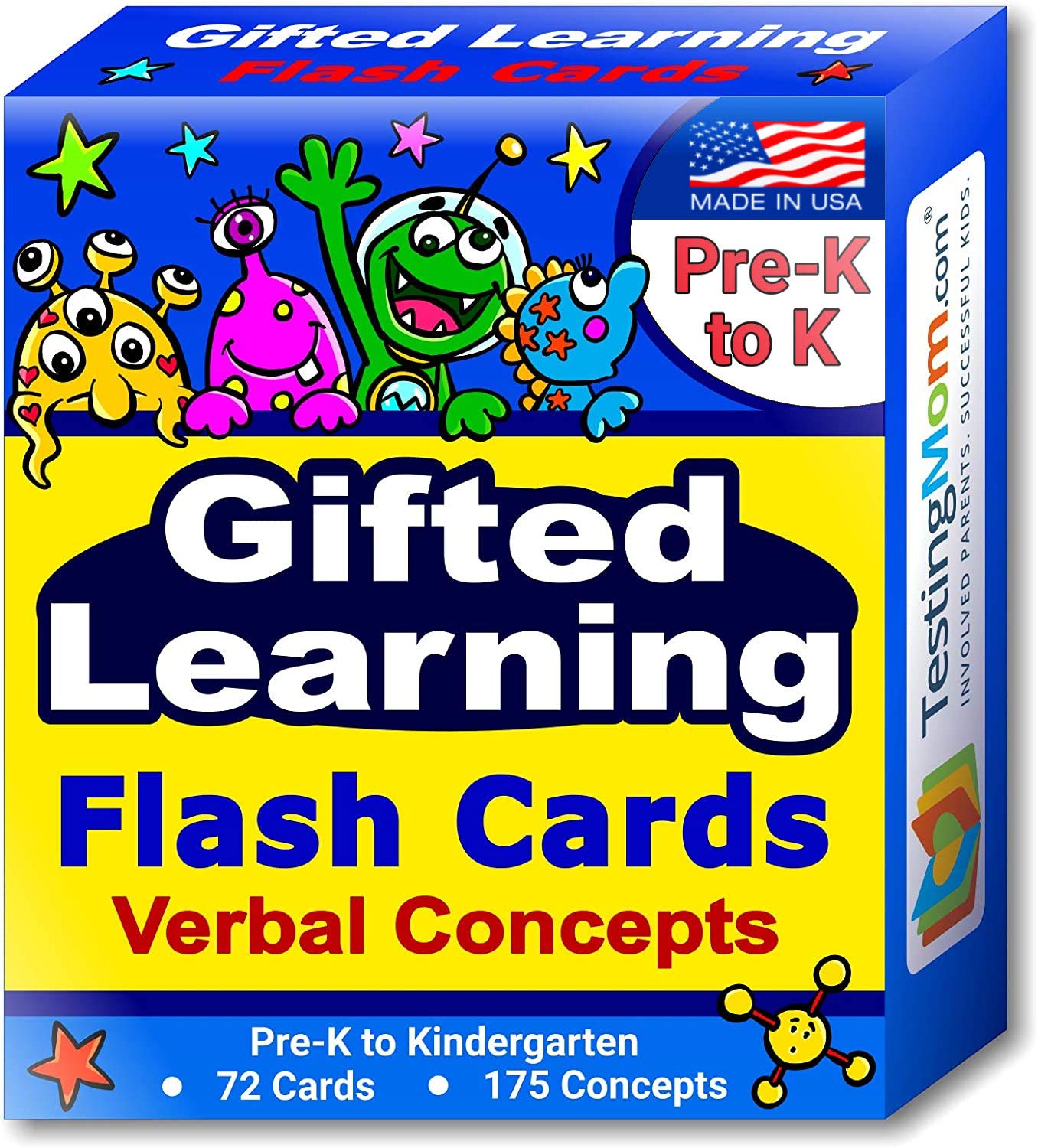 TestingMom.com Gifted Learning Flash Cards - Verbal Concepts for Pre-K - Kindergarten - Educational Toy for CogAT Test, Iowa Test, OLSAT, NYC Gifted