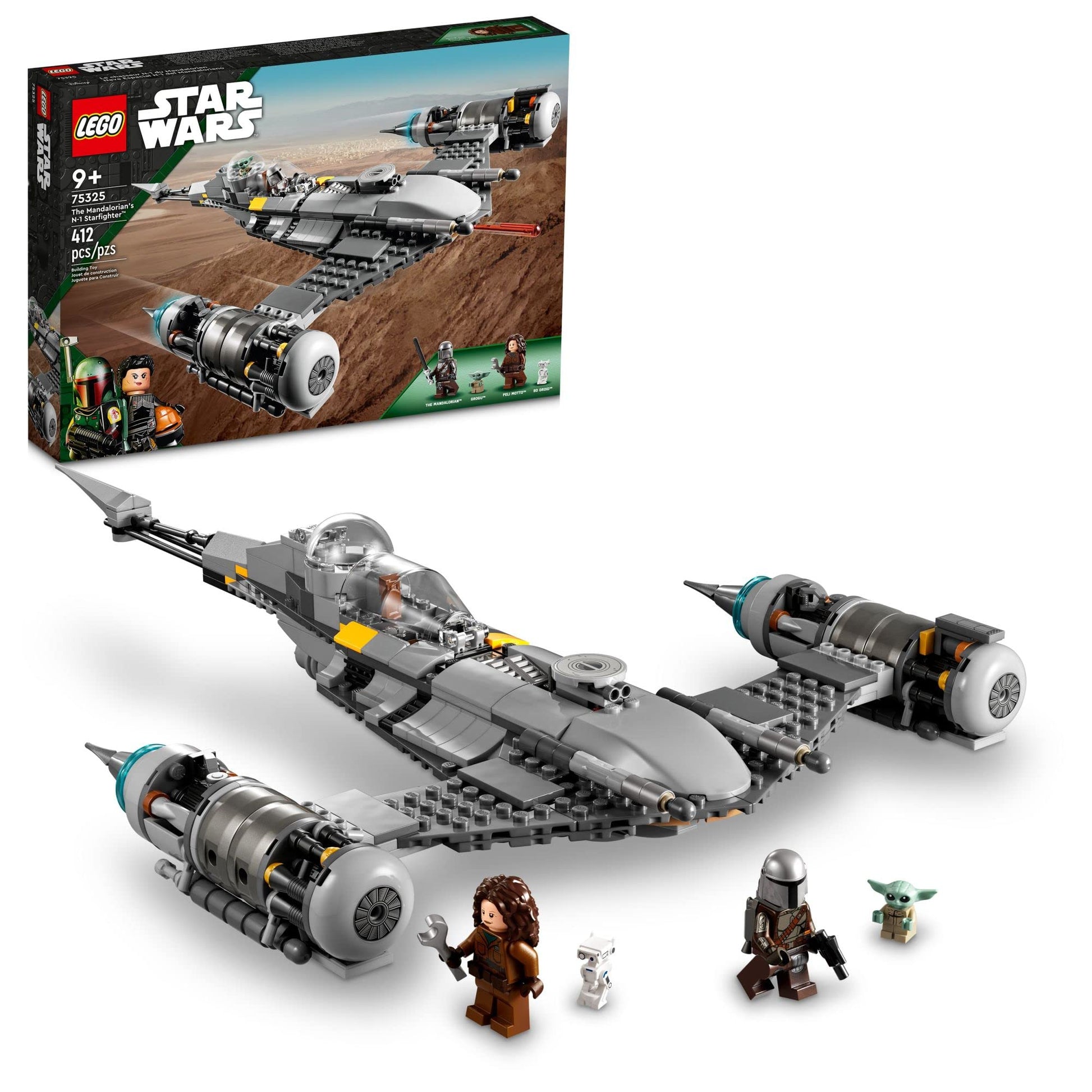 LEGO Star Wars The Mandalorian's N-1 Starfighter 75325 Building Set - The Book of Boba Fett, Featuring Baby Yoda Grogu and Droid Toy Figures, Birthday