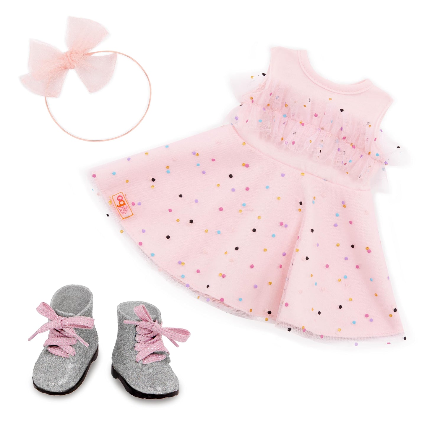 Our Generation - 18-inch Doll Clothes - Confetti-Print Party Dress - Headband & Boots Accessories - Pretend Play - Toys for Kids Ages 3 Years & Older
