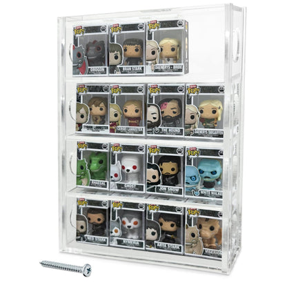 Acrylic Display Case Compatible with Funko Bitty Pop - Clear Tiered Stand for Mini Figures & Collectibles, Protective Display Box for Bittys &