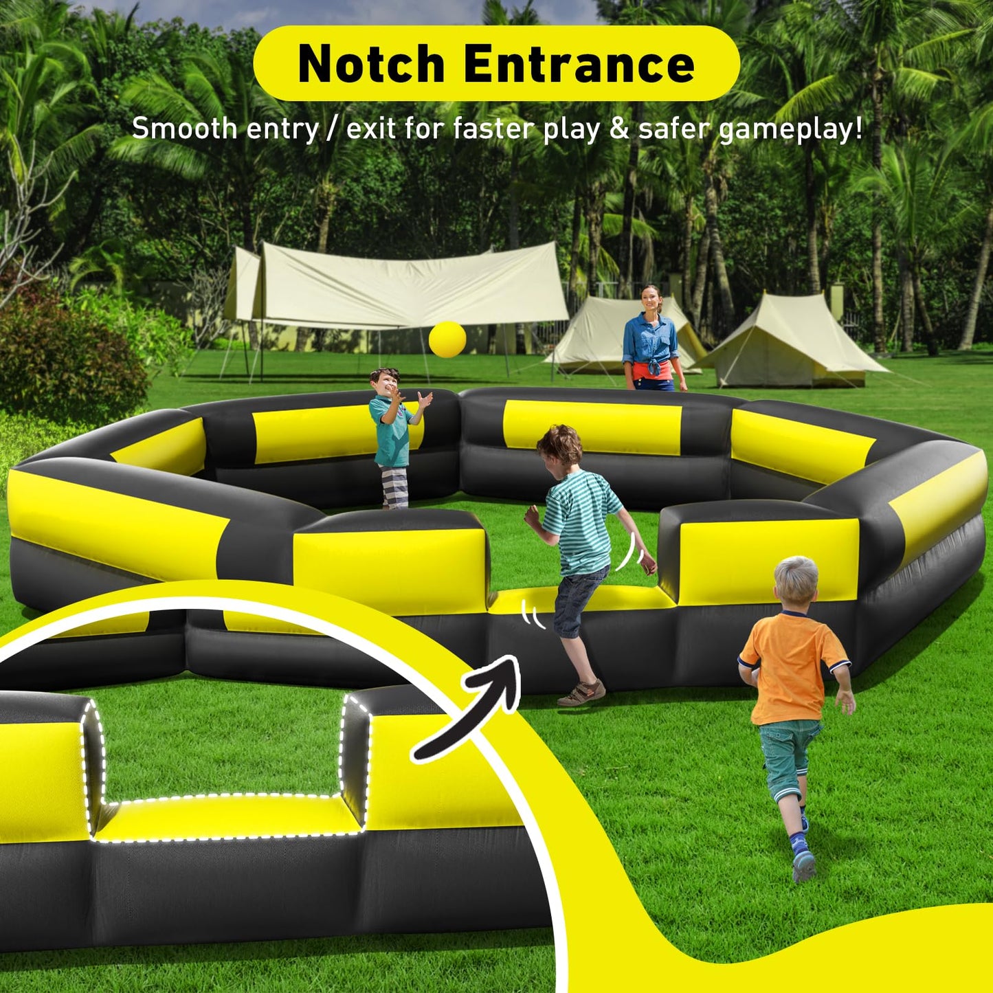 Inflatable Gaga Ball Pit 20FT, Portable Gaga Ball Pit Kit