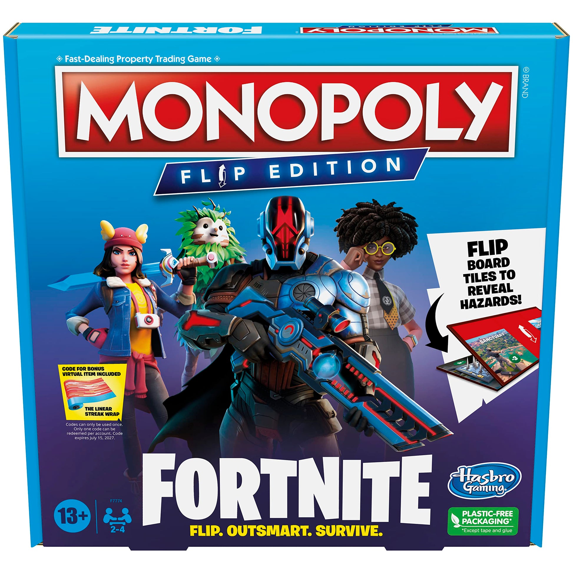 Hasbro Gaming Monopoly Flip Edition: Fortnite Board Game for Ages 13 Game Inspired by Fortnite Video Game, Board Games for Teens and Adults, 2-4