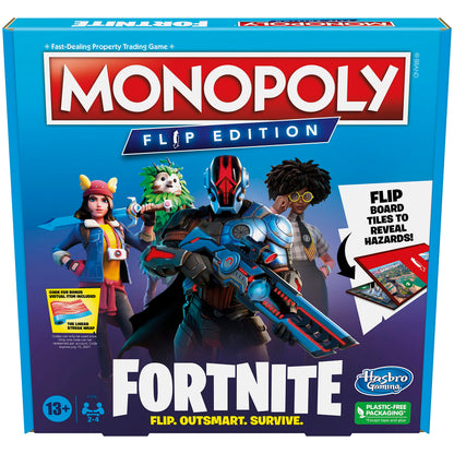 Hasbro Gaming Monopoly Flip Edition: Fortnite Board Game for Ages 13 Game Inspired by Fortnite Video Game, Board Games for Teens and Adults, 2-4