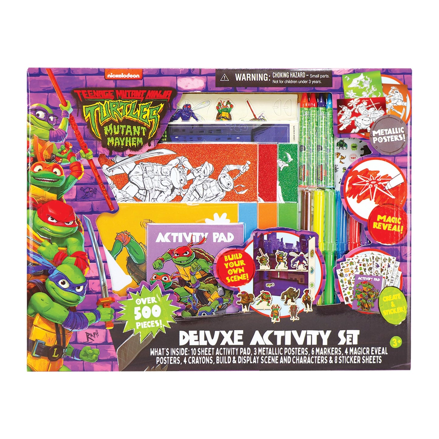 Tara Toys TMNT Deluxe Activity Set Teenage Mutant Ninja Turtles Art & Craft Kit with Coloring, Stickers, Stamps & Carrying Case Creative Gift for Kids