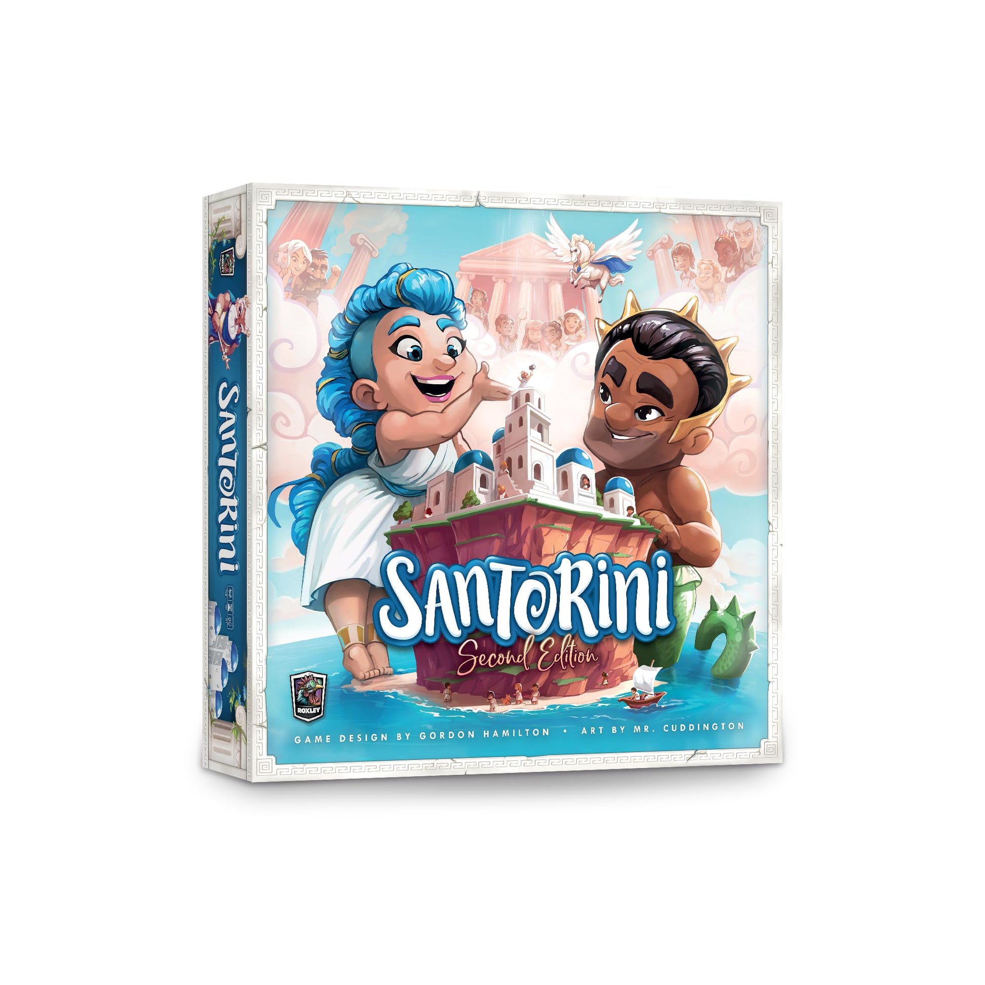Santorini: Second Edition Board Game - 2-4 Player Greek Strategy Game with 3D Towers & God Powers