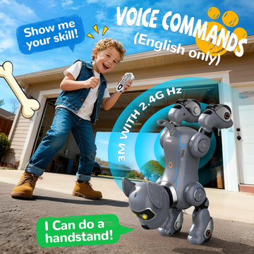 anysun Robot Dog Toy for Kids, Programmable Remote Control Robot Puppy with Follow Up & Touch Sensors, Dancing & Singing, Smart Stunt Robot Pet