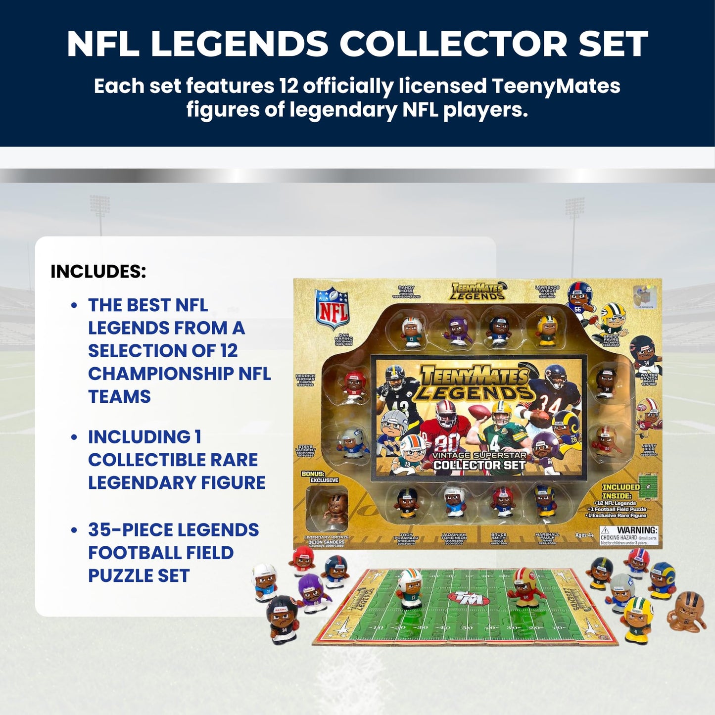 Party Animal TeenyMates NFL Football Legends Action Figures Gift Set