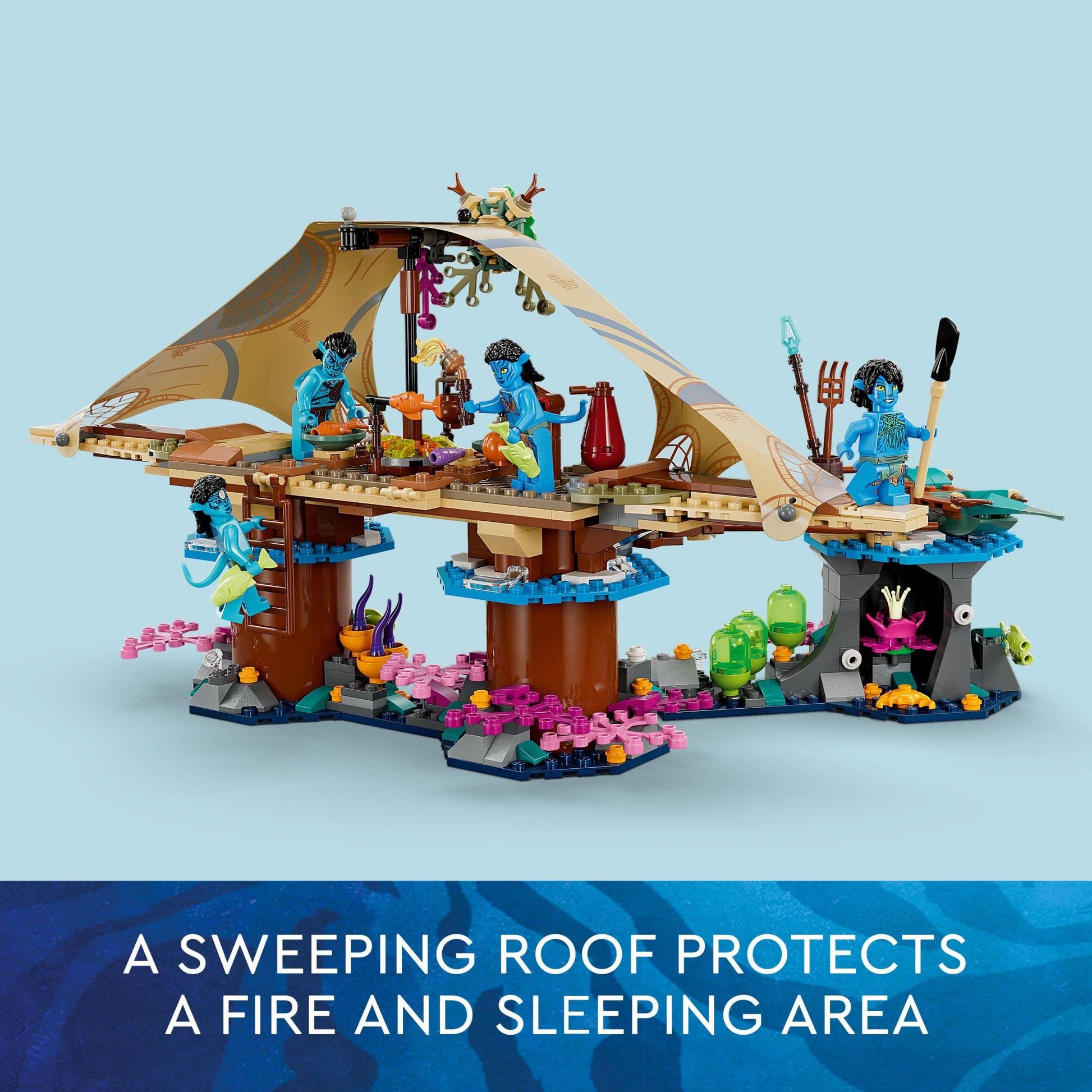 Lego Avatar: The Way of Water Metkayina Reef Home 75578, Building Toy Set with Village, Canoe, Pandora Scenes, Neytiri and Tonowari Minifigures, Movie