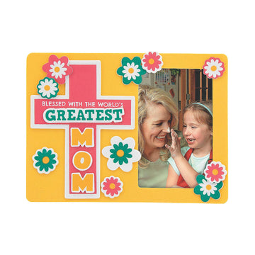 Fun Express Religious Mother’s Day Picture Frame Magnet Craft Kit - Makes 12 - DIY Craft Gifts for Kids