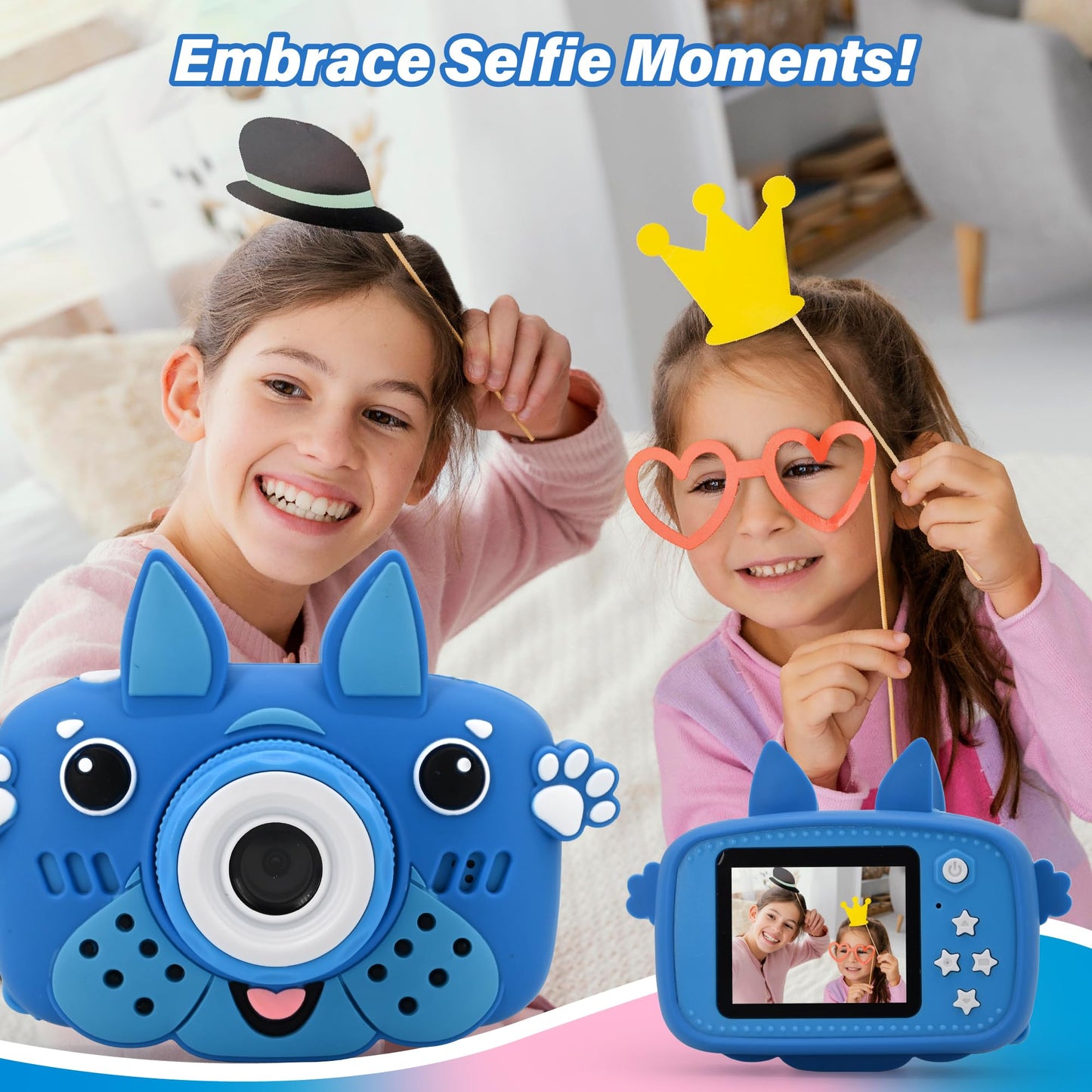 GKidz Kids Camera for Boys & Girls Toy Camera Age 3-12 Years Old Young Photographers with 64GB SD Card, Hanging Belt & Durable Silicone Case Ideal