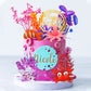 16 PCS Sea Ocean Cake Toppers Under the Sea Ocean Animals Birthday Cake Decorations for Sea Ocean Theme Baby Shower Birthday Party Supplies (Ocean)