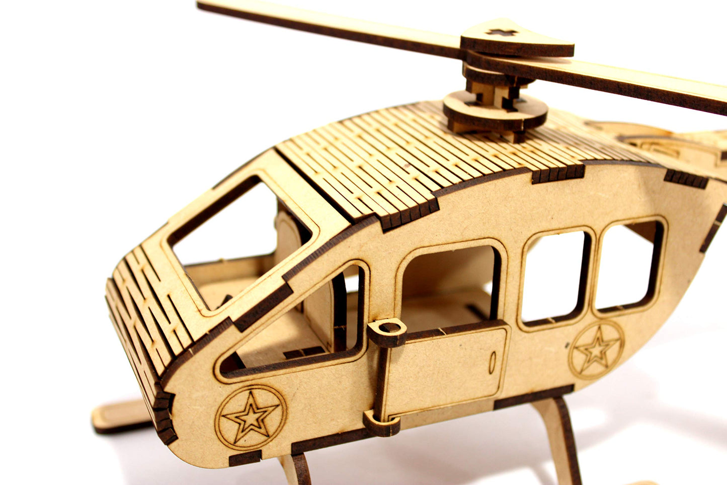 StonKraft Wooden 3D Puzzle Helicopter - Home Decor, Construction Toy, Modeling Kit, School Project - Easy to Assemble