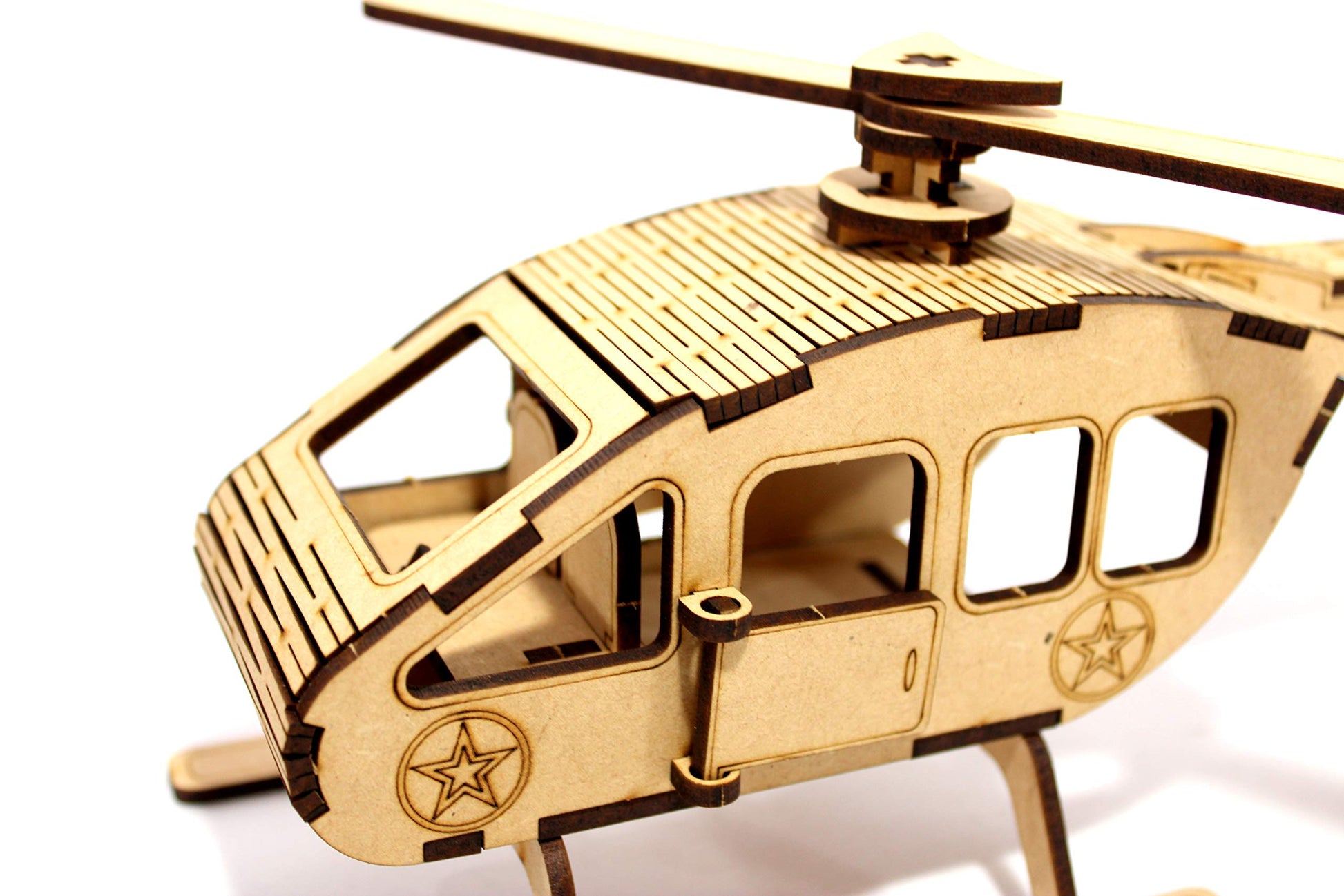 StonKraft Wooden 3D Puzzle Helicopter - Home Decor, Construction Toy, Modeling Kit, School Project - Easy to Assemble