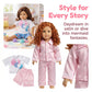 6pcs Doll Clothes Gift for 18 inch Doll Clothes and Accessories, Including 2 Complete Sets of Pajamas